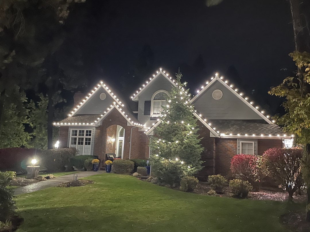 Brilliant Bright White Christmas Light Installation in Spokane WA